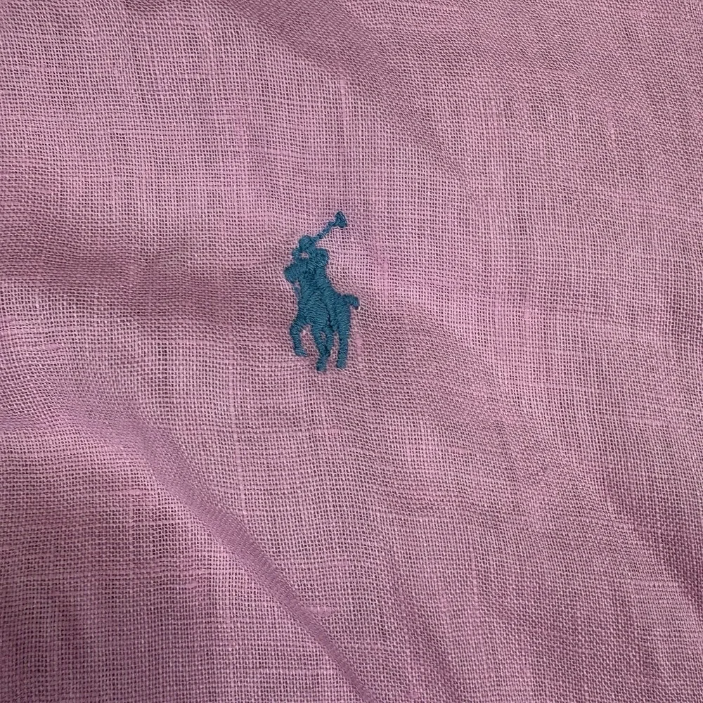 Polo Ralph Lauren 2XB Big Tall 100% Linen Shirt Pink Short Sleeve NWT $138